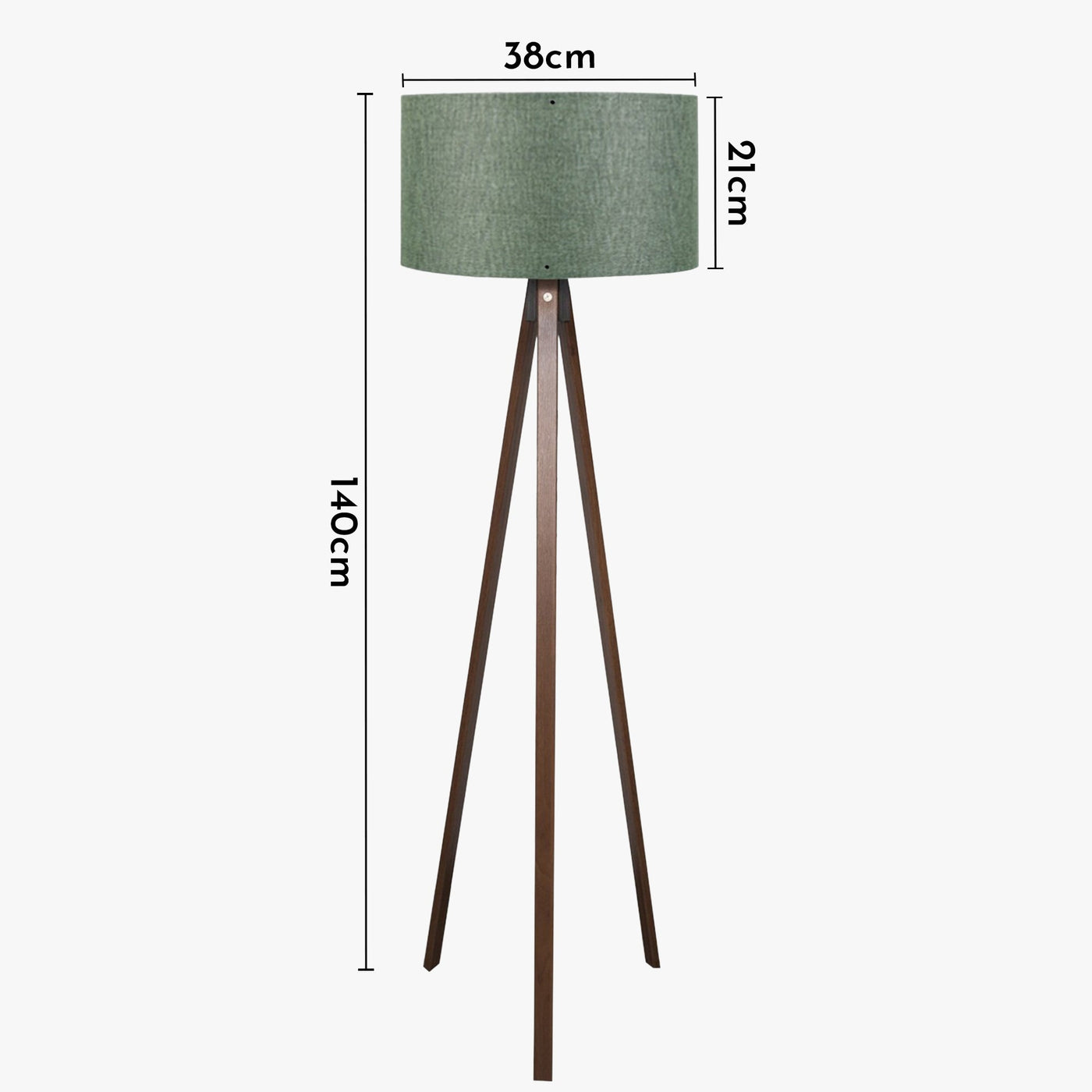 SYMO Lampe sur pieds avec abat jour en PVC vert pieds couleur bois foncé - Luminaires - Mobilier Deco