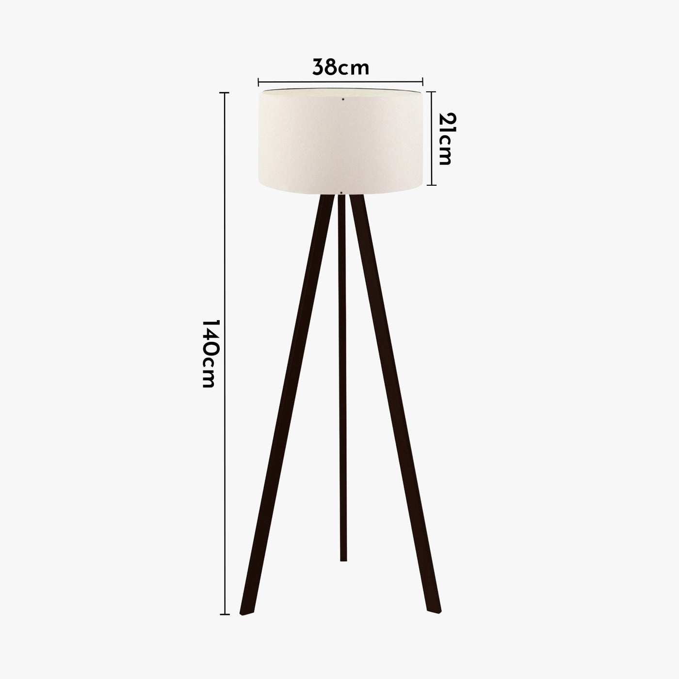 SYMO Lampe sur pieds avec abat jour en tissu blanc pieds noir - Luminaires - Mobilier Deco