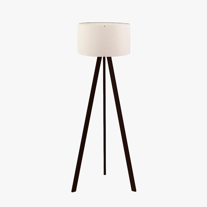 SYMO Lampe sur pieds avec abat jour en tissu blanc pieds noir