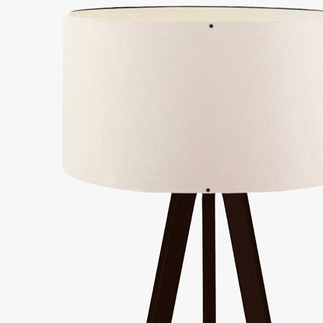 SYMO Lampe sur pieds avec abat jour en tissu blanc pieds noir - Luminaires - Mobilier Deco
