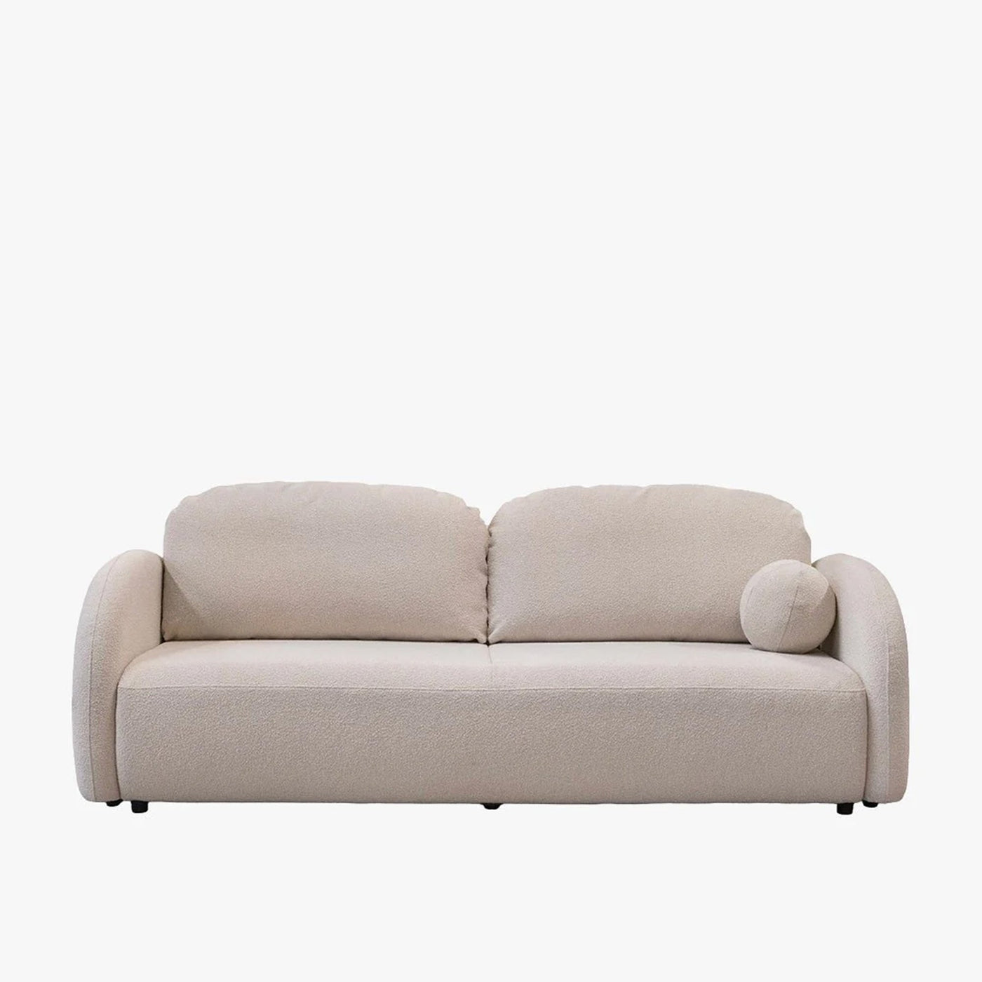 SYNA Canapé 3 places convertible en tissu bouclette beige - Canapés convertibles - Mobilier Deco