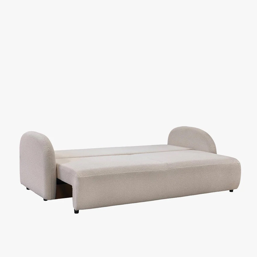 SYNA Canapé 3 places convertible en tissu bouclette beige — aperçu vidéo