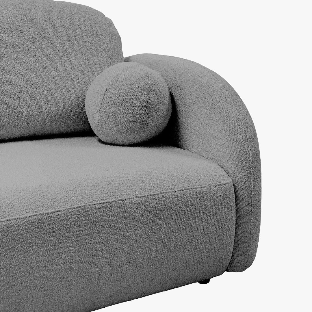 SYNA Canapé 3 places convertible en tissu bouclette gris - Canapés convertibles - Mobilier Deco