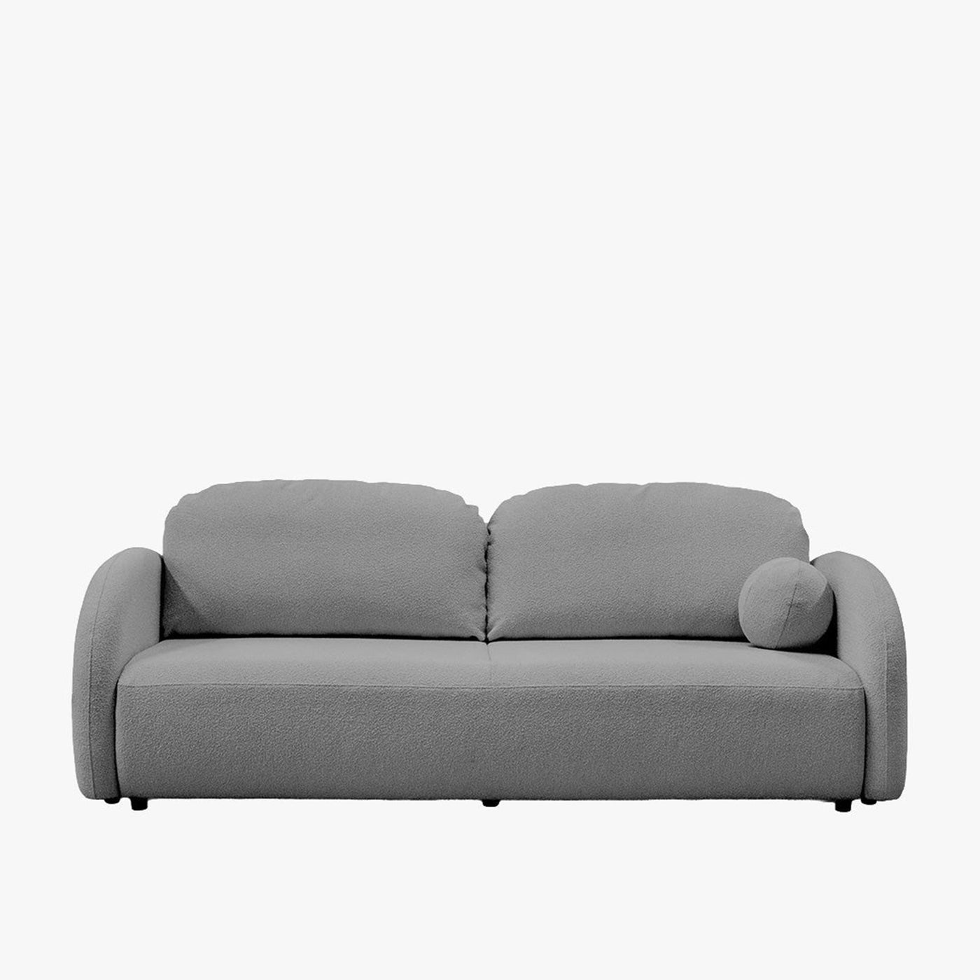 SYNA Canapé 3 places convertible en tissu bouclette gris - Canapés convertibles - Mobilier Deco