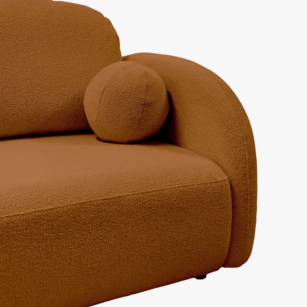 SYNA Canapé 3 places convertible en tissu bouclette orange - Canapés convertibles - Mobilier Deco