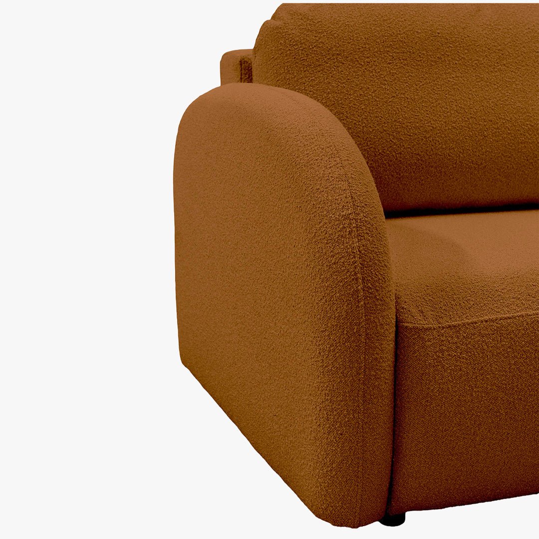 SYNA Canapé 3 places convertible en tissu bouclette orange - Canapés convertibles - Mobilier Deco