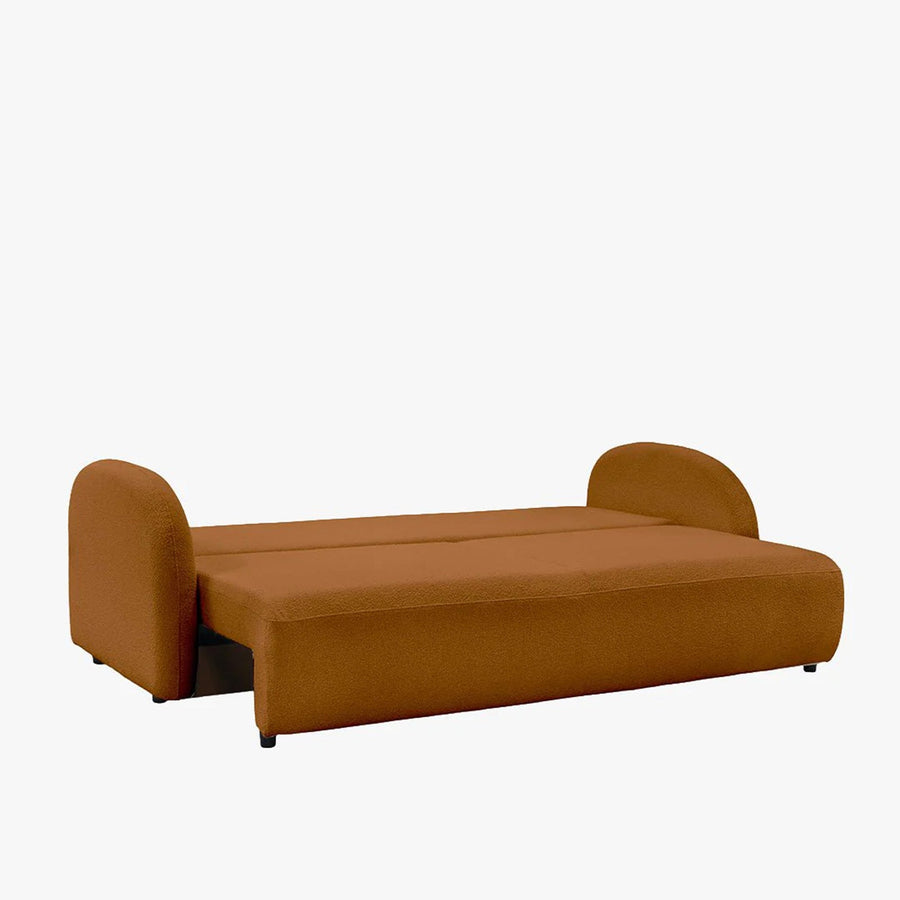 SYNA Canapé 3 places convertible en tissu bouclette orange — aperçu vidéo