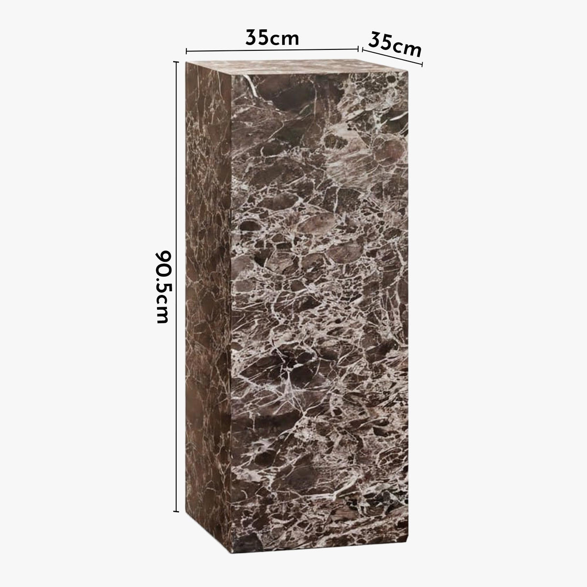TRESA XL Table d'appoint marbre d'ingénierie marron