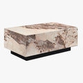 TANIA Table basse rectangulaire marbre d'ingénierie beige et marron