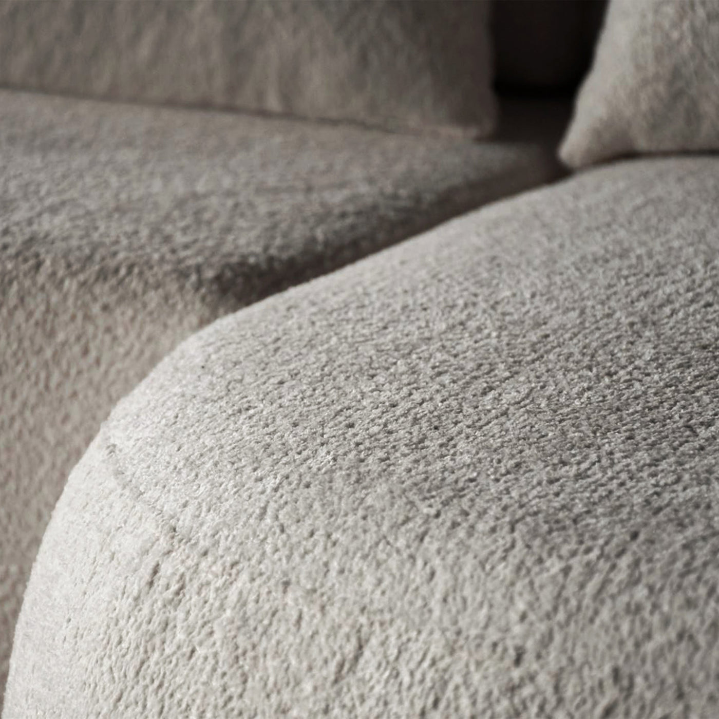 TAYLA Canapé d'angle convertible avec coffre en tissu bouclette beige - Angle droit - Canapé d'angle convertible