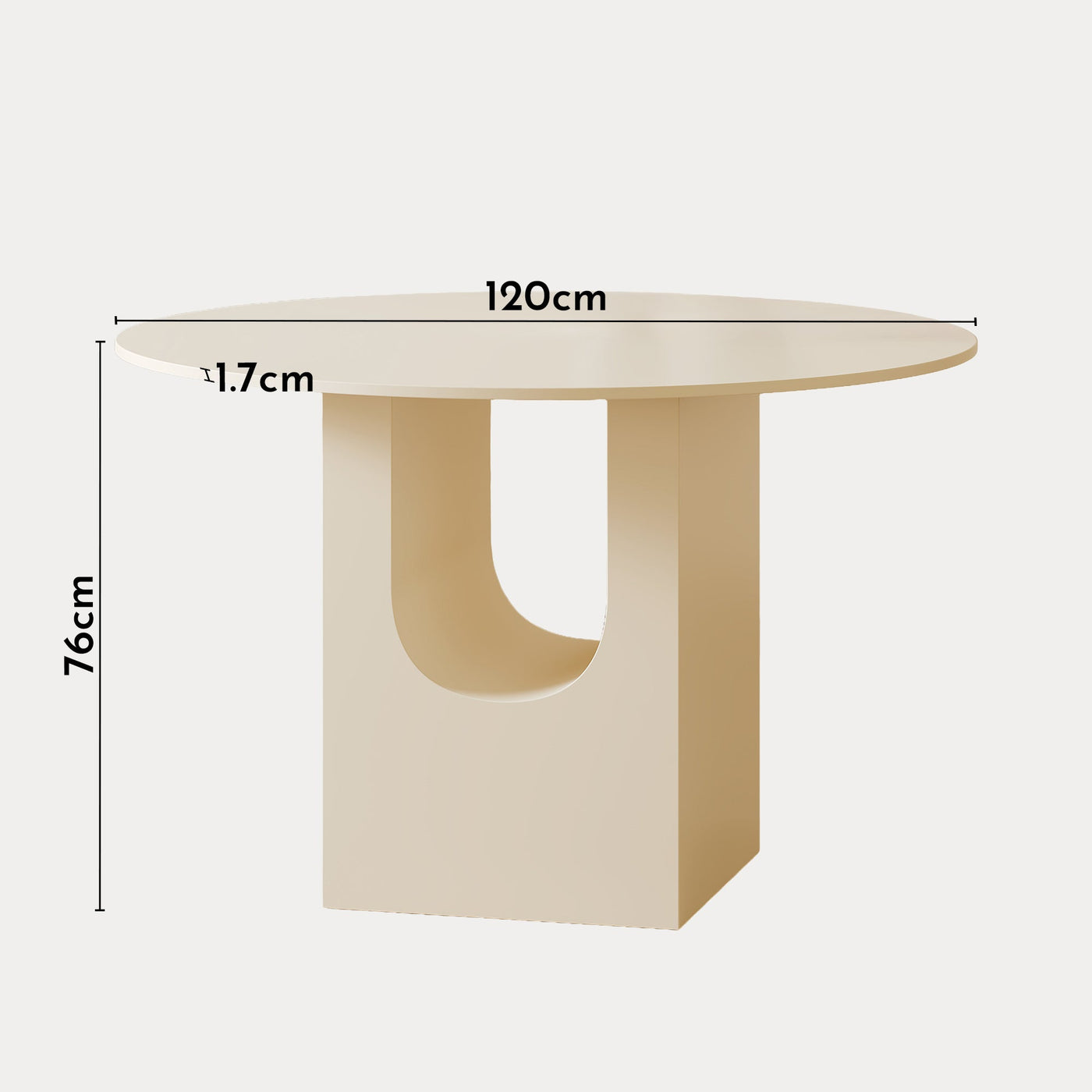 TAYZA Table à manger ronde en marbre d'ingénierie beige - Table à manger - Mobilier Deco