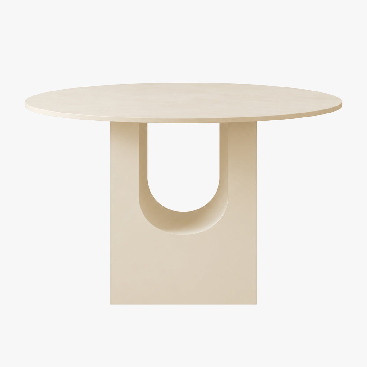 TAYZA Table à manger ronde en marbre d'ingénierie beige - Table à manger - Mobilier Deco