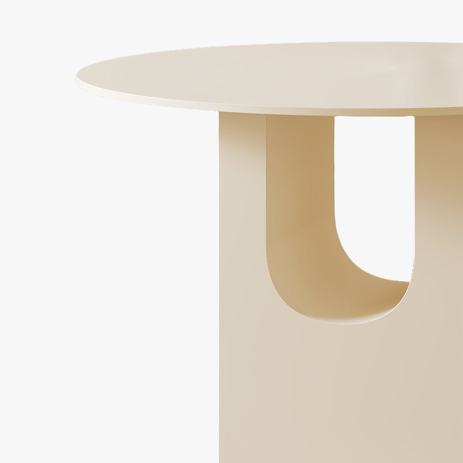 TAYZA Table à manger ronde en marbre d'ingénierie beige — aperçu vidéo