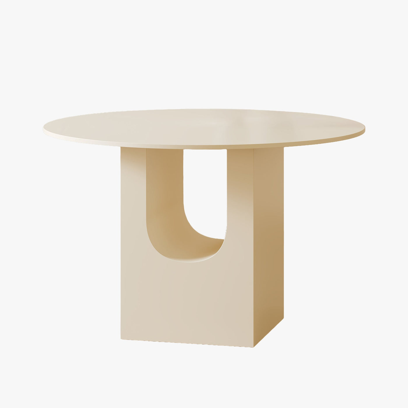 TAYZA Table à manger ronde en marbre d'ingénierie beige - Table à manger - Mobilier Deco