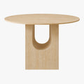 TAYZA Table à manger ronde en marbre d'ingénierie couleur travertin