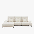 TIAM Canapé d'angle relax électrique en tissu matelassé beige - Angle gauche