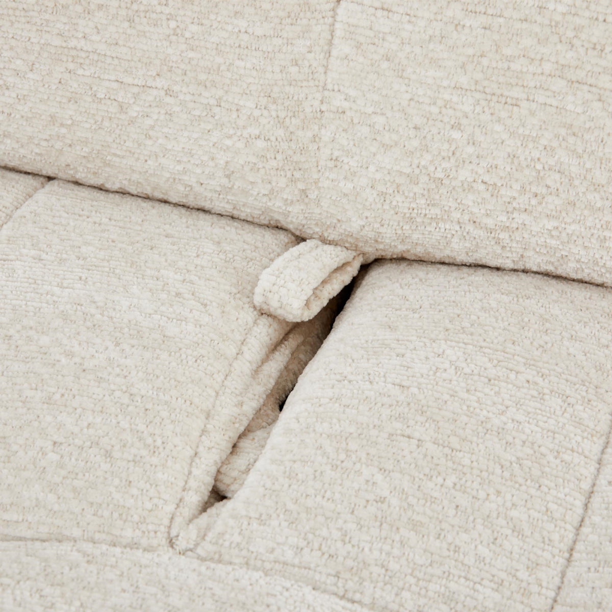 TIAM Canapé d'angle relax électrique en tissu matelassé beige - Angle gauche - Canapé relax - Mobilier Deco