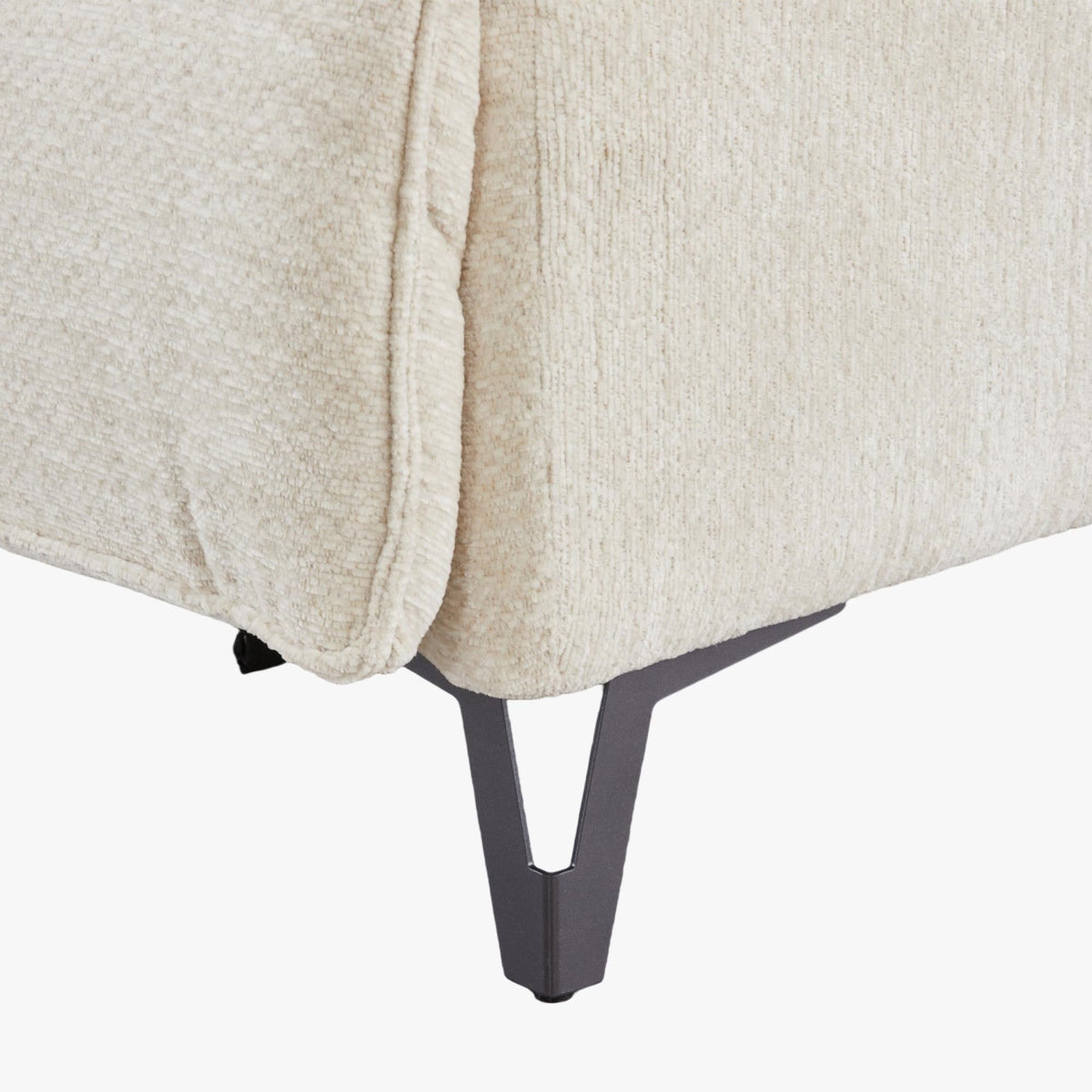 TIAM Canapé d'angle relax électrique en tissu matelassé beige - Angle gauche - Canapé relax - Mobilier Deco