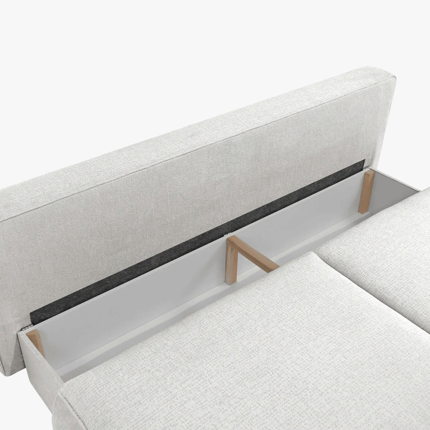 TILIA Canapé 3 places convertible avec coffre en tissu beige - Canapés convertibles - Mobilier Deco