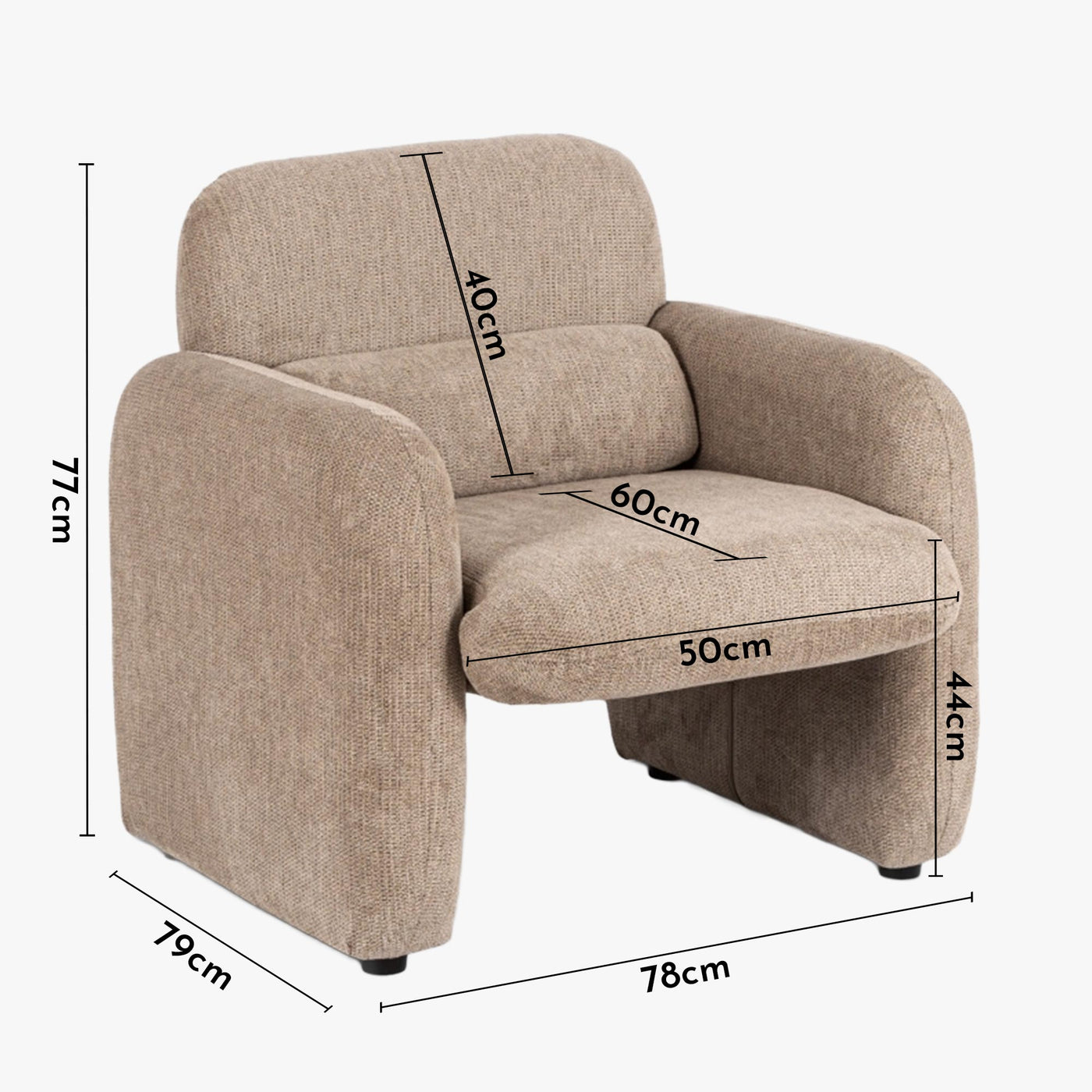 TOGO Fauteuil en tissu beige foncé - Fauteuils - Mobilier Deco
