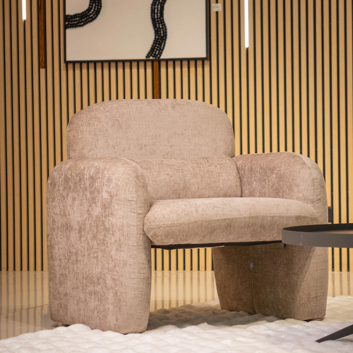 TOGO Fauteuil en tissu beige foncé
