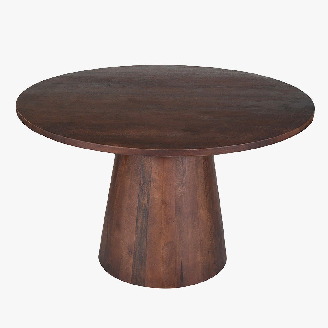 TOMMY - 130 Table à manger ronde en bois de manguier D130 cm - Table à manger - Mobilier Deco