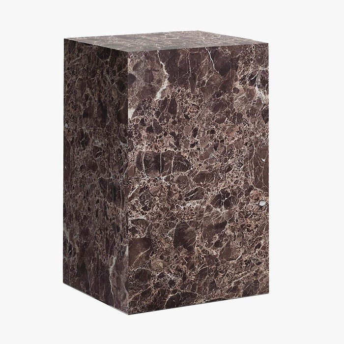 TRESA Table d'appoint en marbre d'ingénierie marron