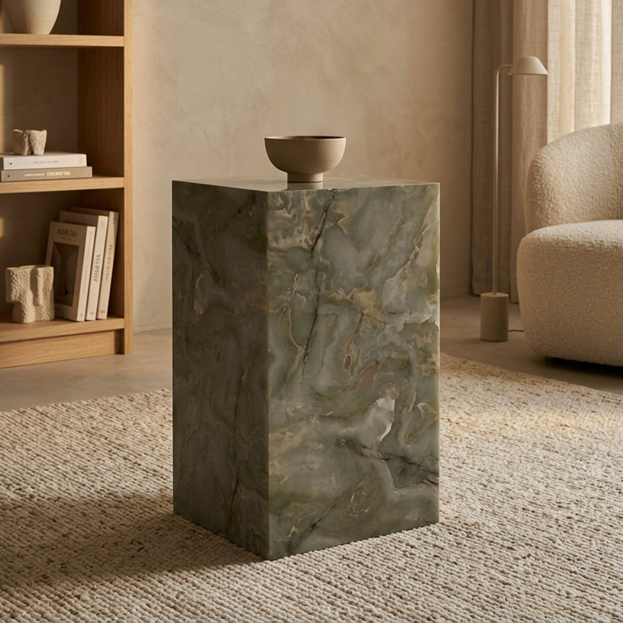 TRESA Table d'appoint en marbre d'ingénierie vert — aperçu vidéo