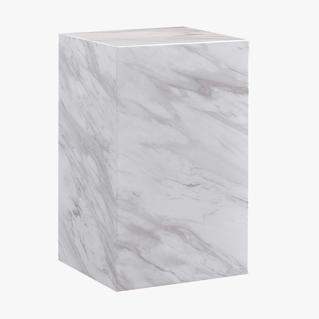 TRESA Table d'appoint marbre d'ingénierie blanc - Table basse - Mobilier Deco