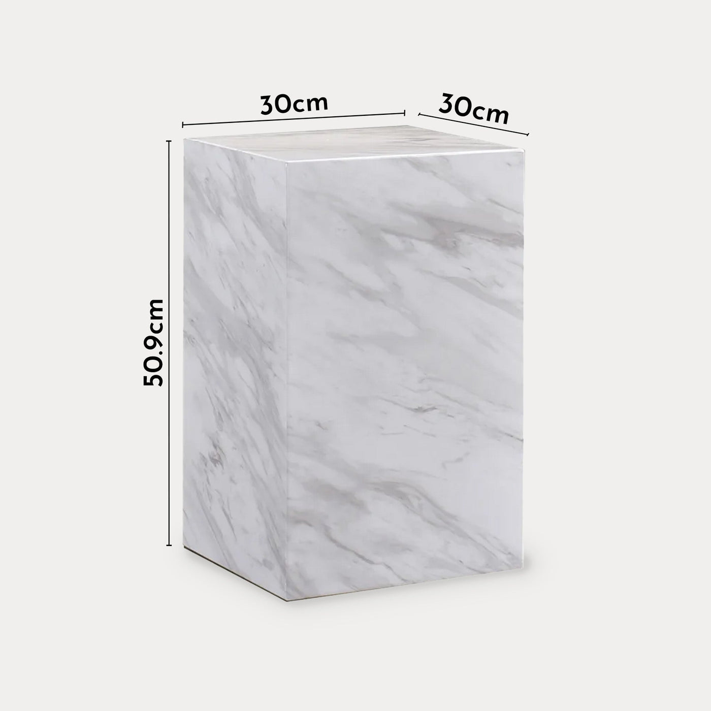 TRESA Table d'appoint marbre d'ingénierie blanc - Table basse - Mobilier Deco