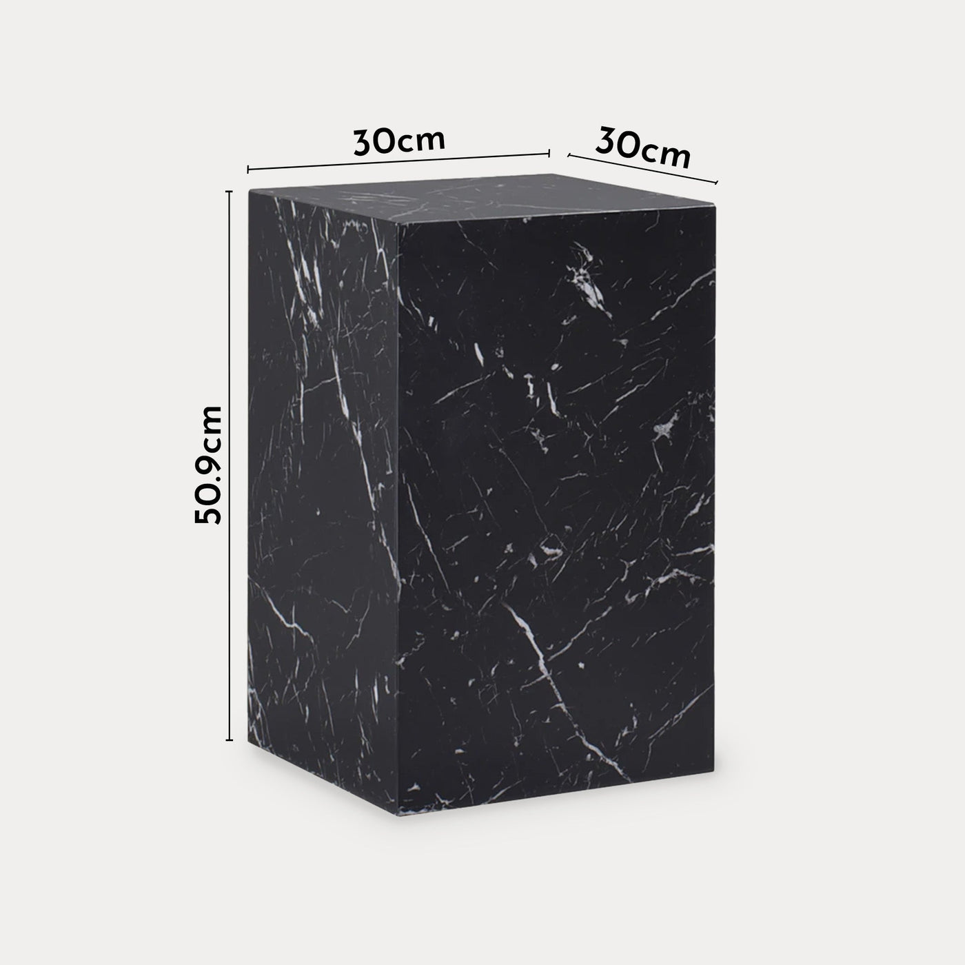 TRESA Table d'appoint marbre d'ingénierie noir - Table basse - Mobilier Deco