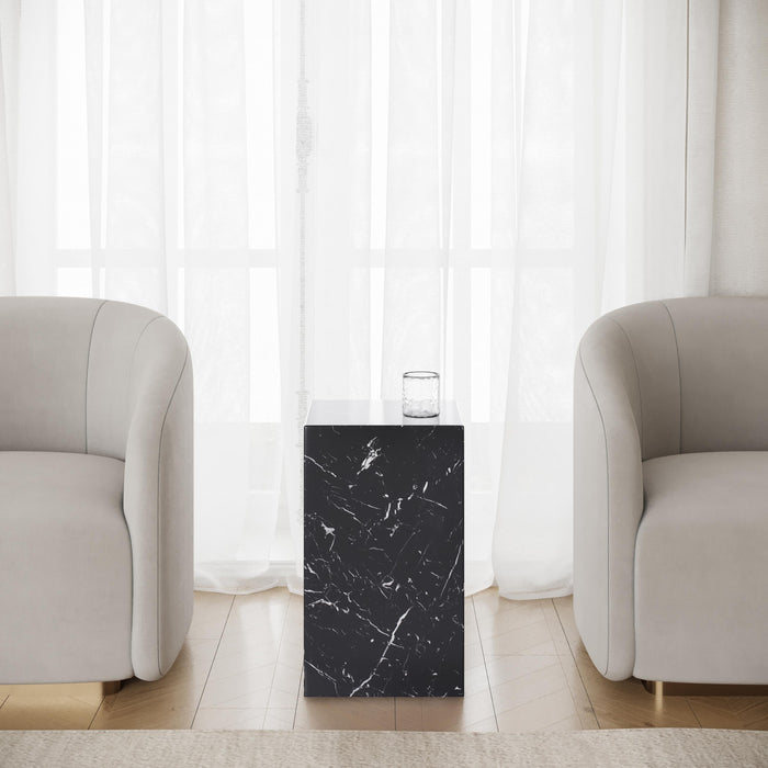 TRESA Table d'appoint marbre d'ingénierie noir