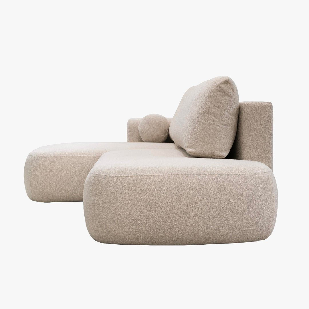 TYLAN Canapé d’angle convertible avec coffre effet peau de mouton - Angle gauche - Canapé d'angle convertible - Mobilier Deco