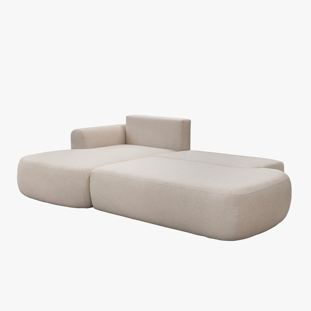 TYLAN Canapé d’angle convertible avec coffre effet peau de mouton - Angle gauche - Canapé d'angle convertible - Mobilier Deco