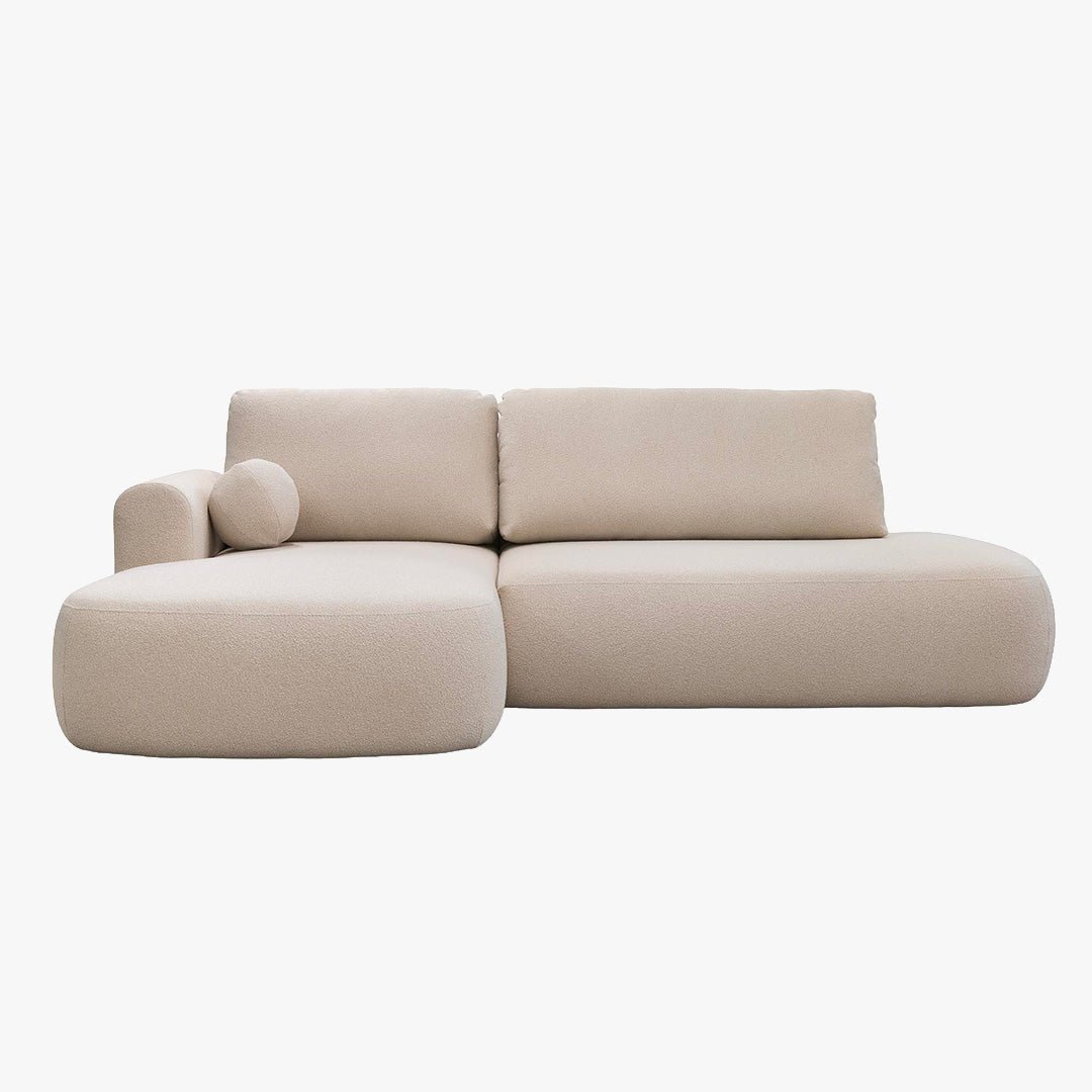 TYLAN Canapé d’angle convertible avec coffre effet peau de mouton - Angle gauche - Canapé d'angle convertible - Mobilier Deco