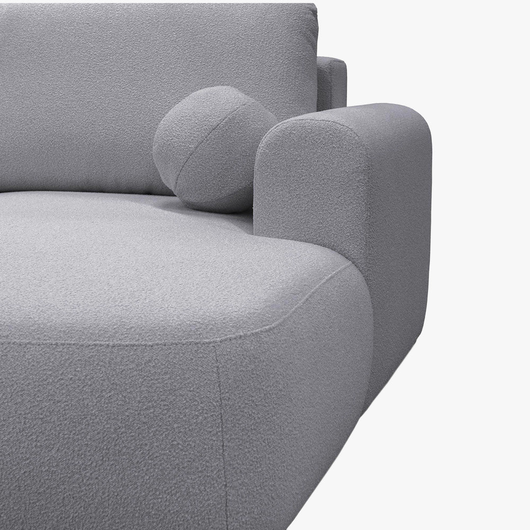 TYLAN Canapé d’angle convertible avec coffre effet peau de mouton gris - Angle droit - Canapé d'angle convertible - Mobilier Deco