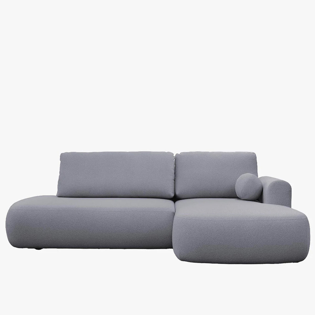 TYLAN Canapé d’angle convertible avec coffre effet peau de mouton gris - Angle droit - Canapé d'angle convertible - Mobilier Deco