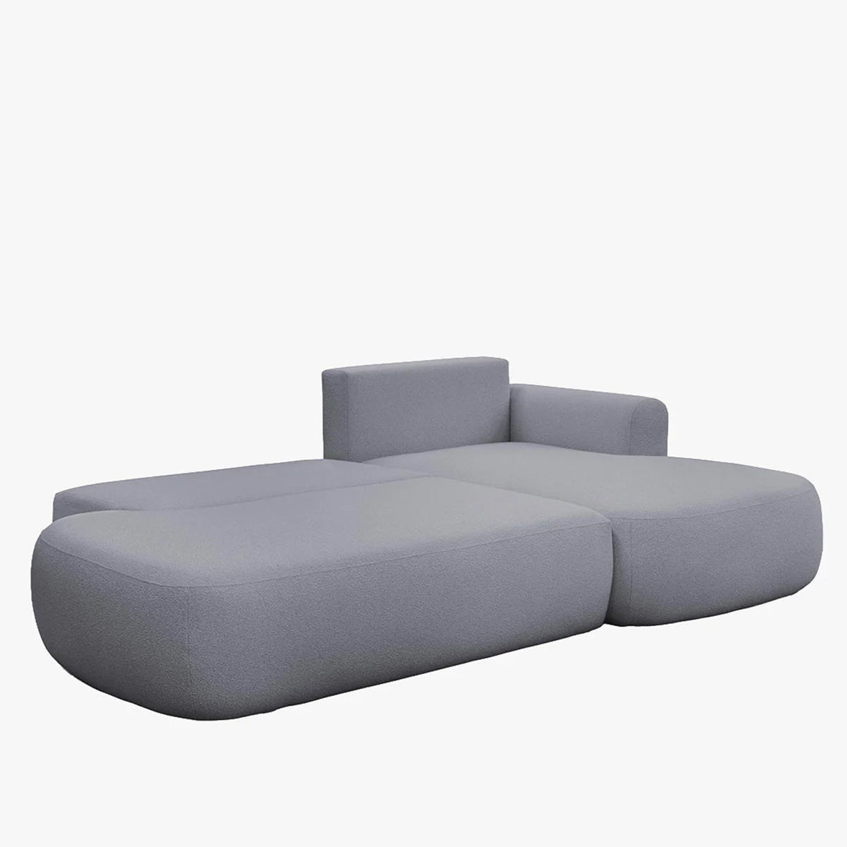 TYLAN Canapé d’angle convertible avec coffre effet peau de mouton gris - Angle droit - Canapé d'angle convertible - Mobilier Deco