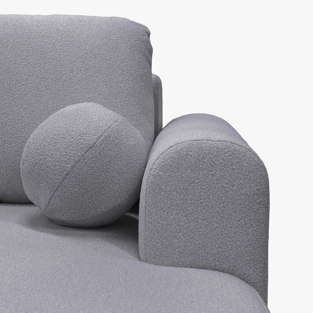 TYLAN Canapé d’angle convertible avec coffre effet peau de mouton gris - Angle droit - Canapé d'angle convertible - Mobilier Deco