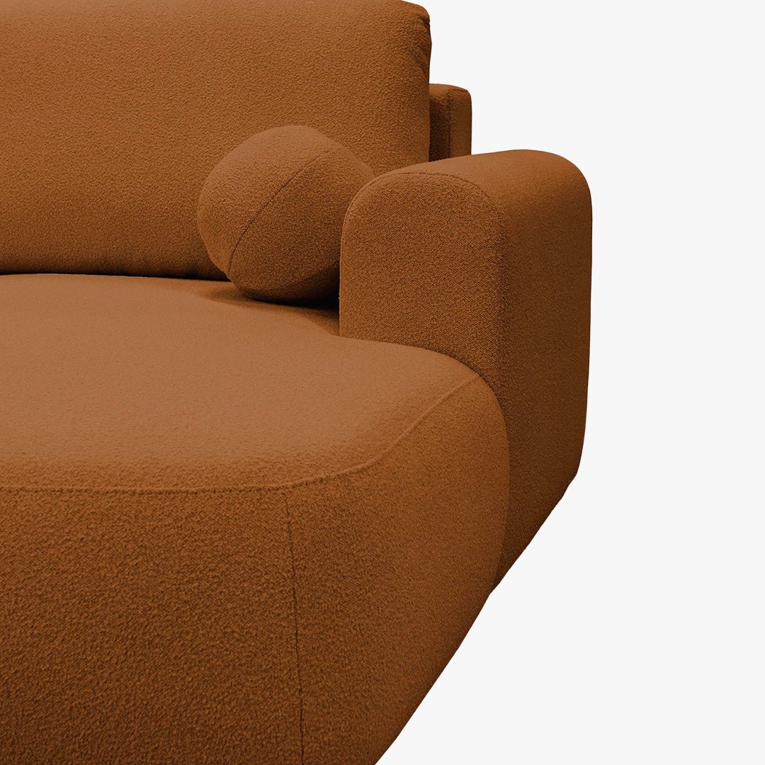 TYLAN Canapé d’angle convertible avec coffre effet peau de mouton orange - Angle droit - Canapé d'angle convertible - Mobilier Deco