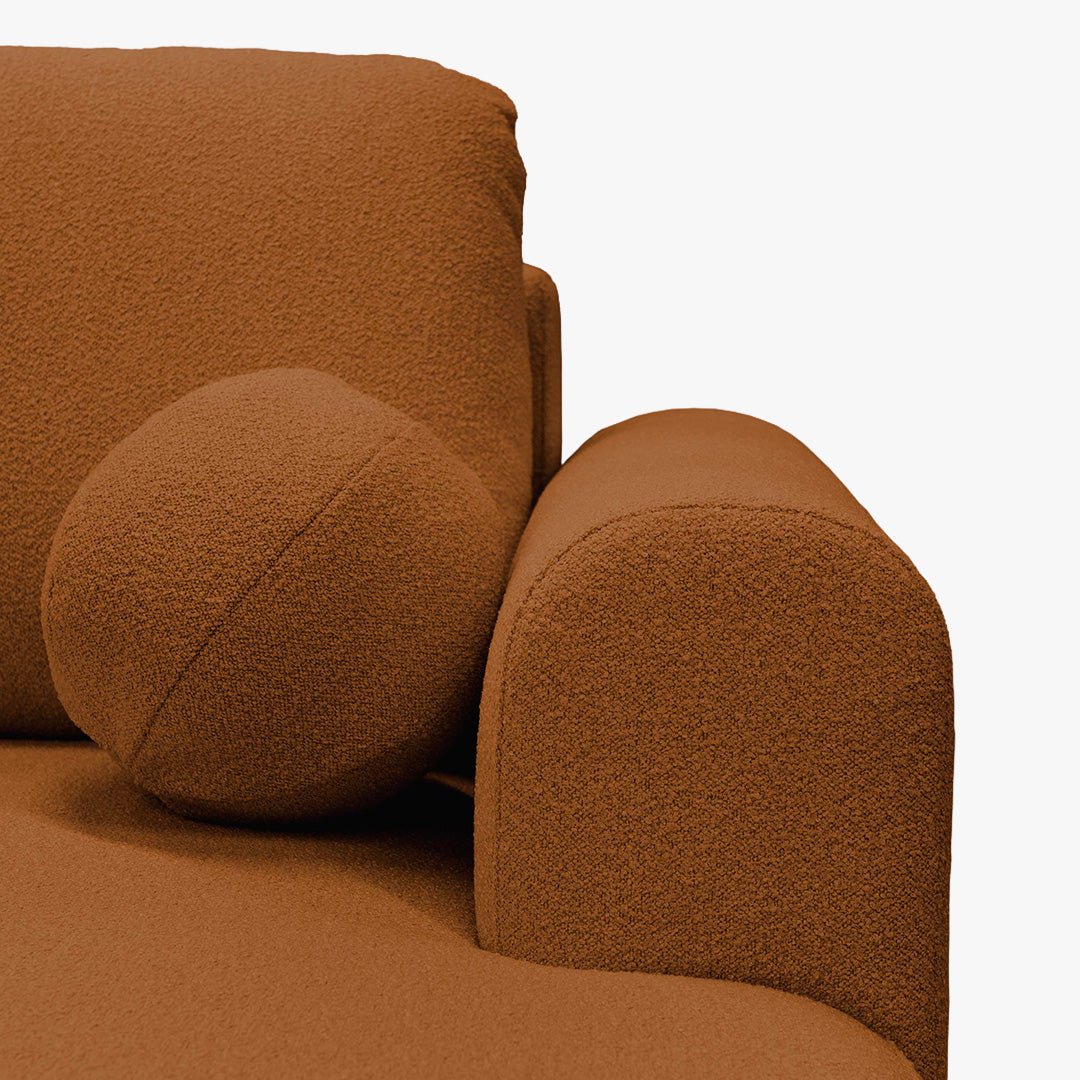 TYLAN Canapé d’angle convertible avec coffre effet peau de mouton orange - Angle droit - Canapé d'angle convertible - Mobilier Deco