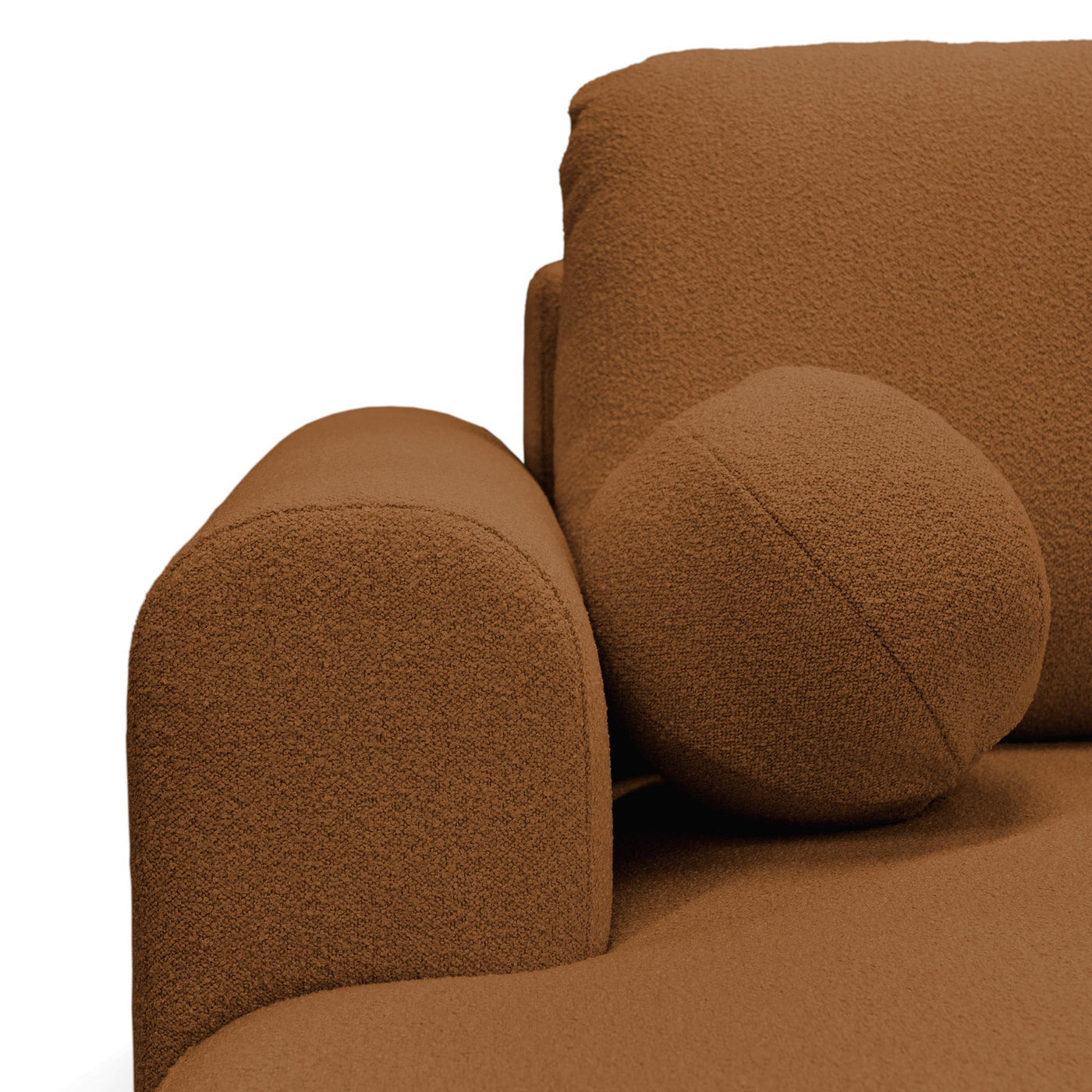 TYLAN Canapé d’angle convertible avec coffre effet peau de mouton orange - Angle gauche - Canapé d'angle convertible