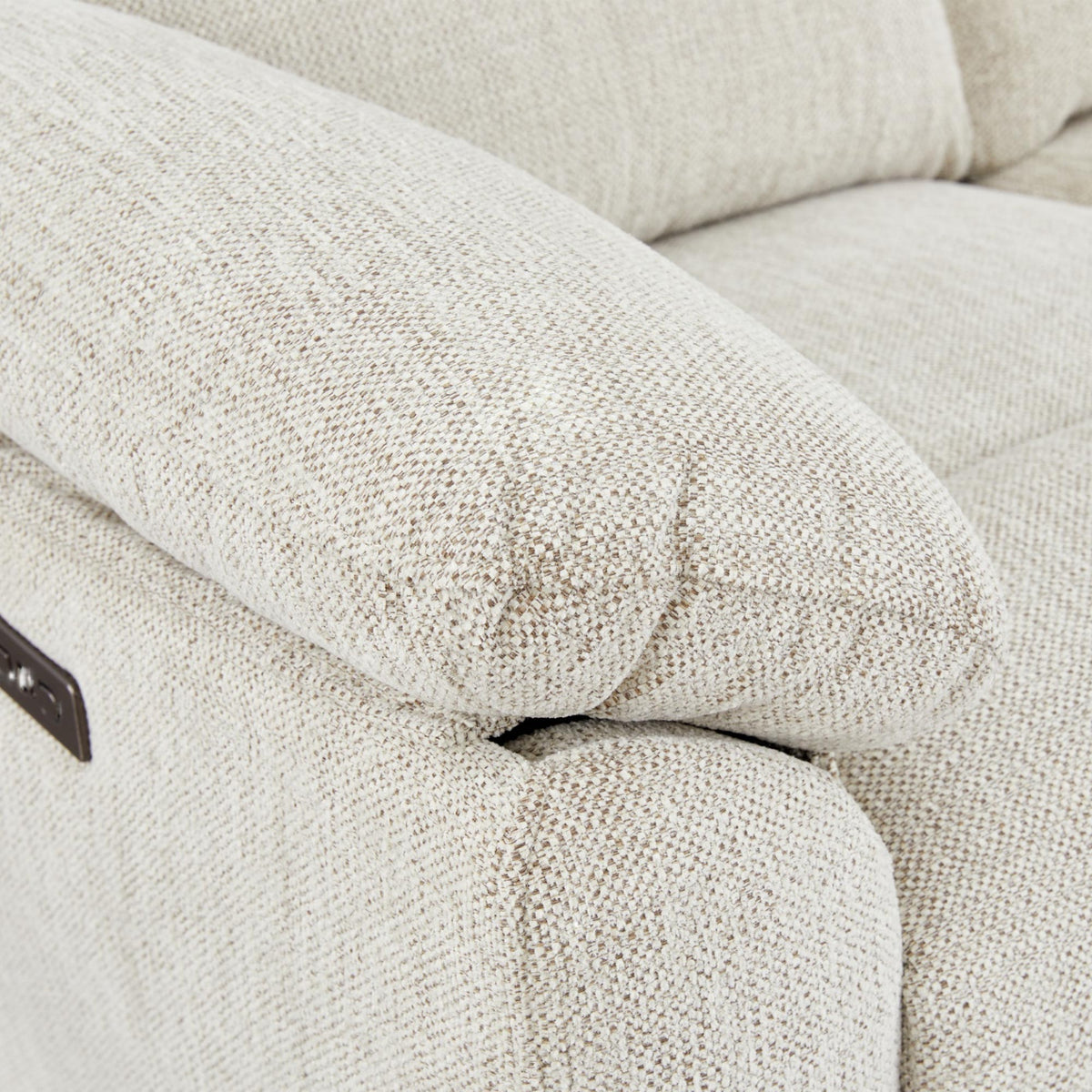 ULYA Canapé 2 places relax électrique en tissu beige - Canapé relax - Mobilier Deco