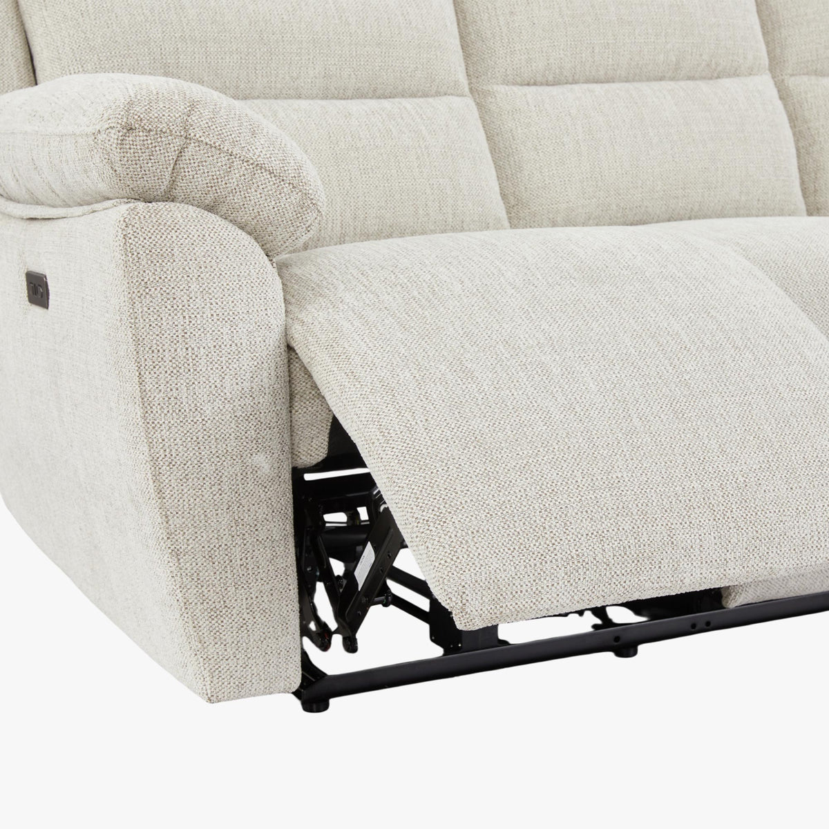 ULYA Canapé 2 places relax électrique en tissu beige - Canapé relax - Mobilier Deco