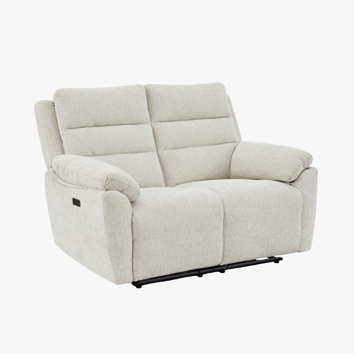 ULYA Canapé 2 places relax électrique en tissu beige - Canapé relax - Mobilier Deco