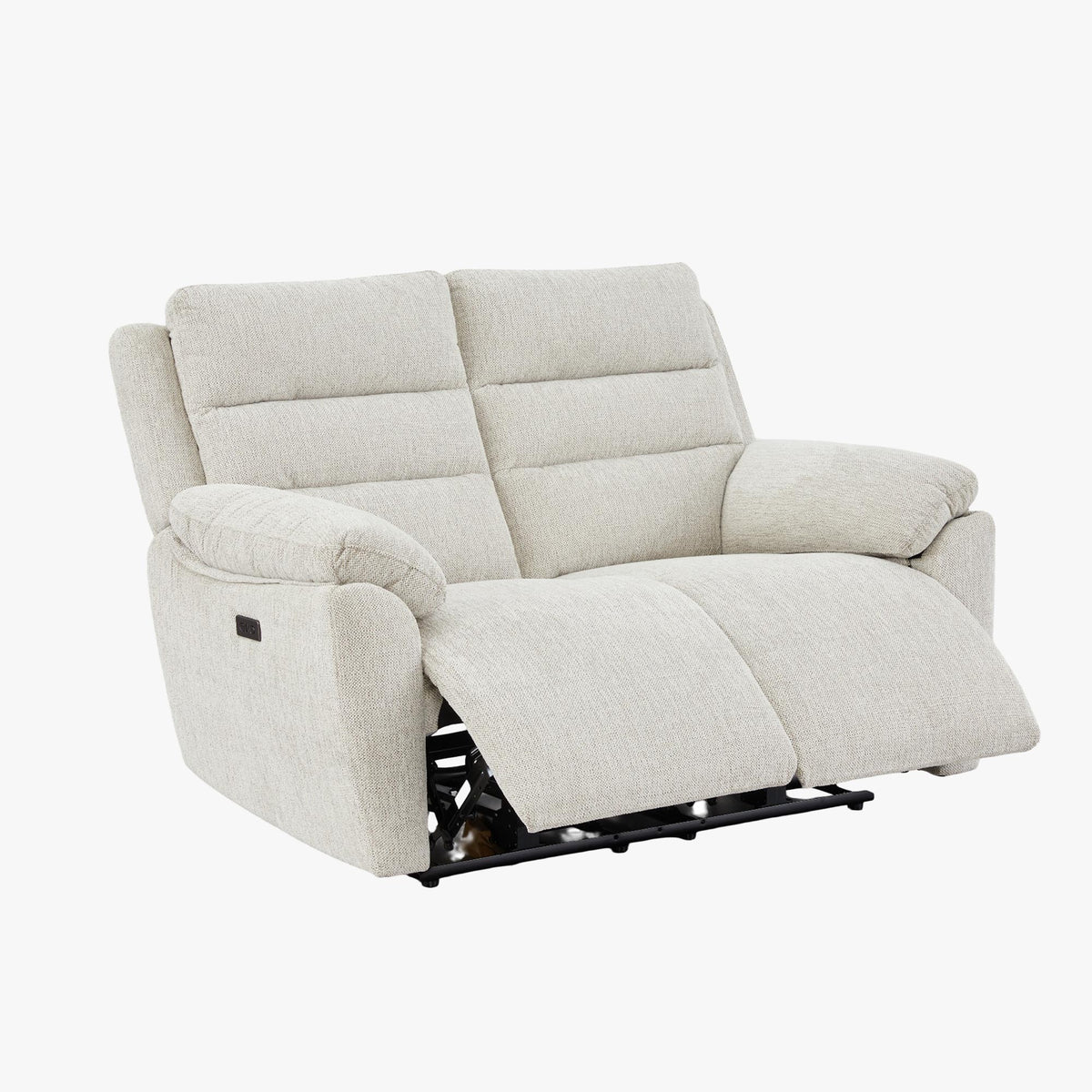 ULYA Canapé 2 places relax électrique en tissu beige - Canapé relax - Mobilier Deco