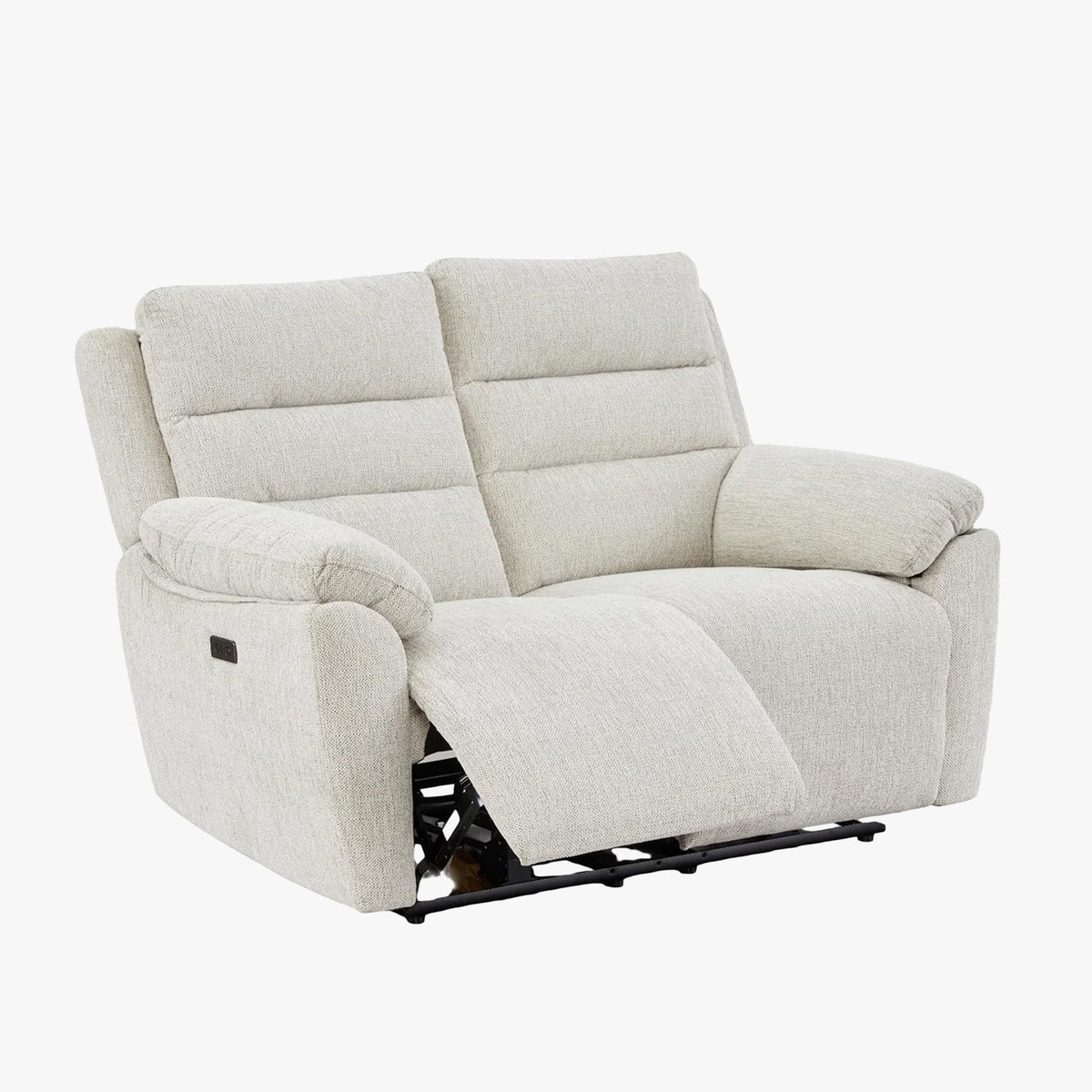 ULYA Canapé 2 places relax électrique en tissu beige - Canapé relax - Mobilier Deco