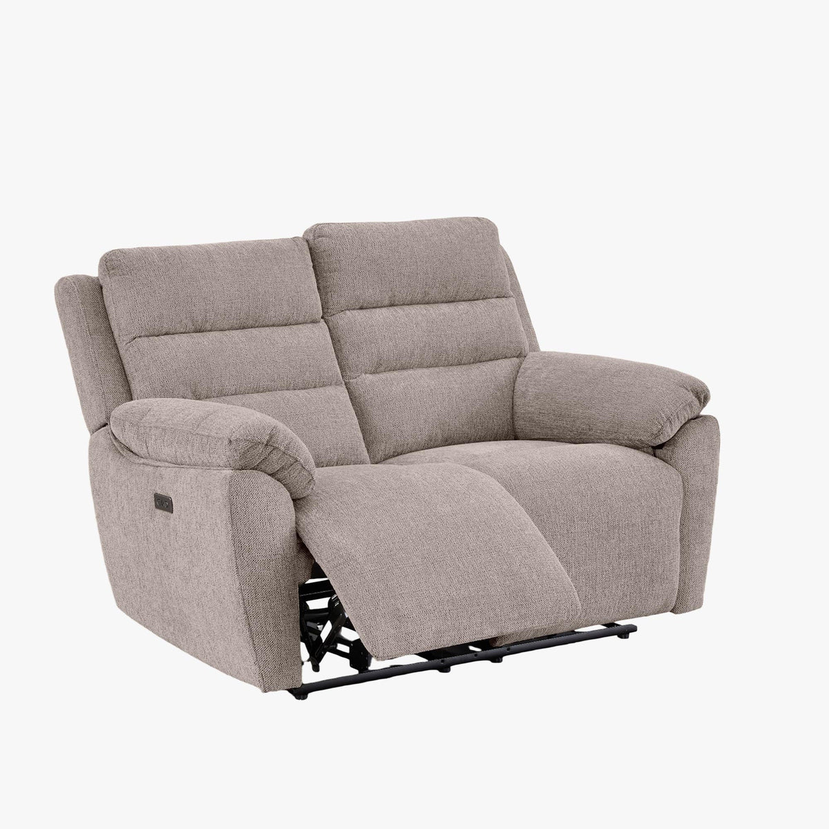 ULYA Canapé 2 places relax électrique en tissu taupe - Canapé relax - Mobilier Deco
