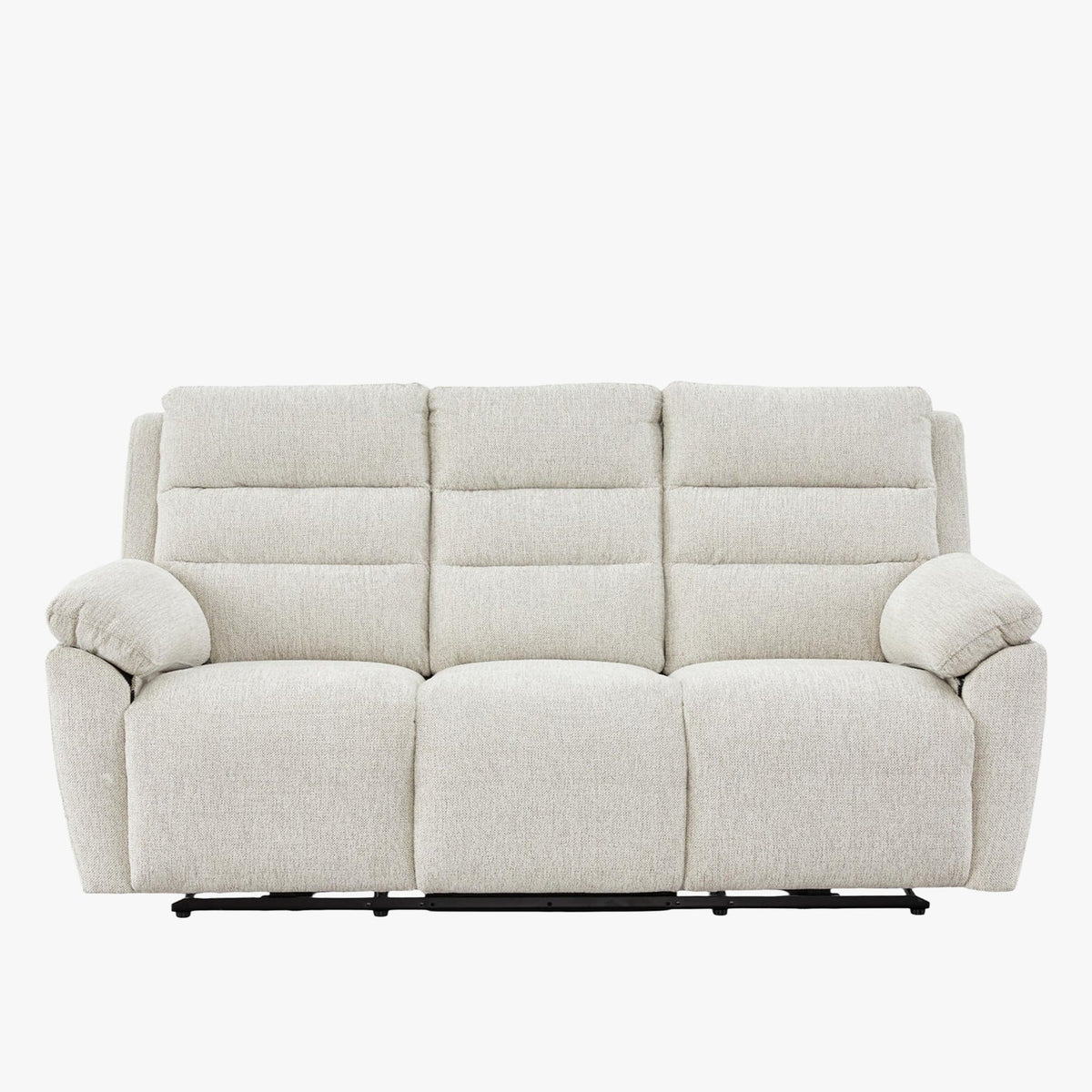 ULYA Canapé 3 places relax électrique en tissu beige - Canapé relax - Mobilier Deco