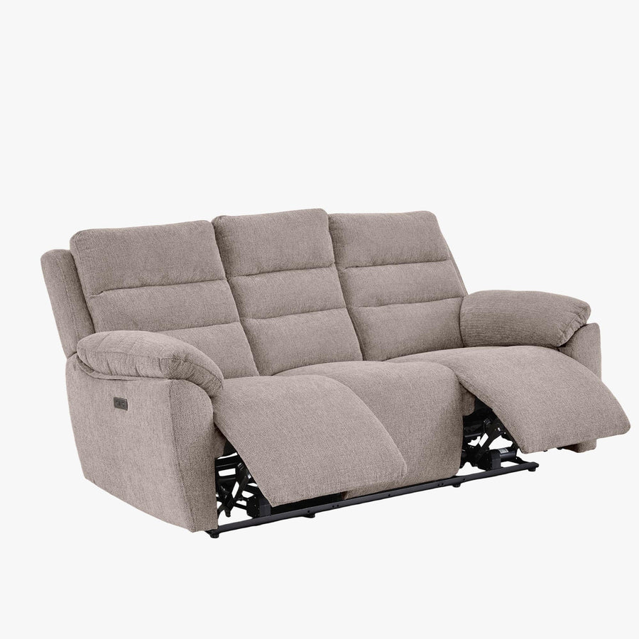 ULYA Canapé 3 places relax électrique en tissu taupe — aperçu vidéo